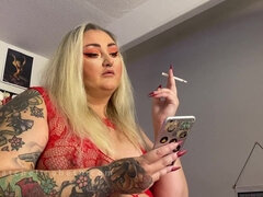 BBW MILF Elizabeth Dresden POV Smoking Ignore Human Ashtray