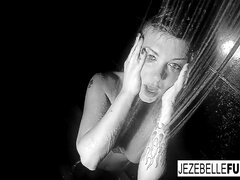 Dark Haired honey Jezebelle gets super-hot in the douche