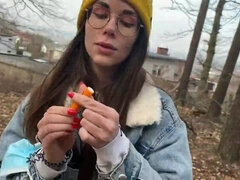 Amatoriale, Culo grosso, Coppia, Schizzo di sborra, Fatto in casa, All'aperto, Pubblico, Figa