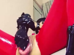 Bizart, Ekstrem, Kvinde, Gaping, Onani, Orgasme, Sprøjter, Legetøj