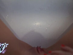 Orgasm Under Running Water in the Bathroom - Amateur Solo