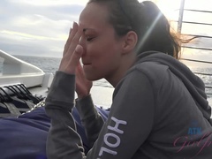 The date starts out with water fun and ends with cum on her face