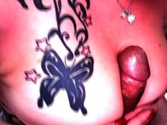 All natural blonde with tattoos gets her sexy ass on the bang bus