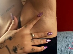 겨드랑이, 아기, 유럽인, 머리카락이 많은, 핸드잡, 대단히, 청소년, 젖가슴