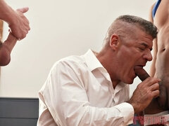 舐める尻, フェラチオ, イマラチオ, チン, ゲイ, 異人種間, 三人