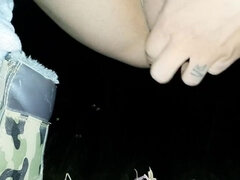 "oh My Poor Ass" Twink Pushes Cum Out of Swollen Ass Outdoor After Car Fuck