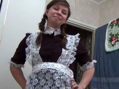 Excited exgf in a maid outfit riding her boyfriend's pecker