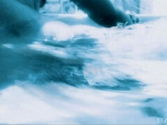 Juicy tattooed Cindy Crawford in the open