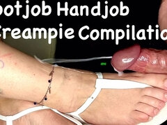 Footjob Handjob Creampie Compilation