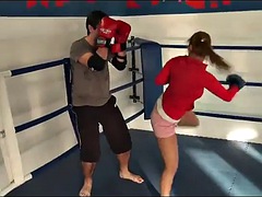 Barboca Loses kicks guys faces with her naked sexy feet in karate