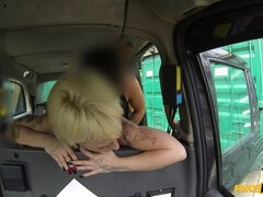 Spanish Pixie Haired MILF With Huge Tits Fucks Cabbie For Ride