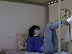 Chinese bondage and tickling in white socks