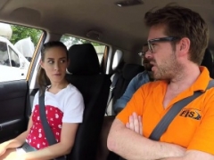 Hirsute fuck hole student banged in car pov