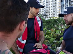 Hung jocks in gangbang party to suck cocks and fuck in the ass