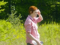 Gros seins, Brunette brune, Pieds, Doigter, Masturbation, Seins naturels, Rousse roux, Chevaucher