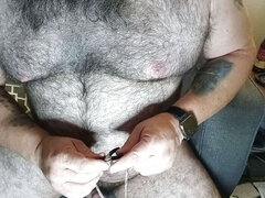 Hairy Bear Masturbating and Tasting My Own Cum