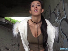 Darcia Lee gets nailed under a bridge in public for cash