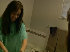 Cute brunette sucking cock in POV