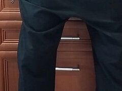 素人, ぽっちゃり, 顔射, 手コキする, キッチン, 熟年