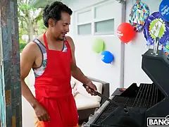 Bangbros - Gianna Dior surprises her step-father on father's day by getting completely naked and prepared to fellate his boner