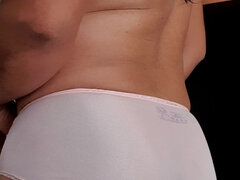 Precum on my nylon pink briefs