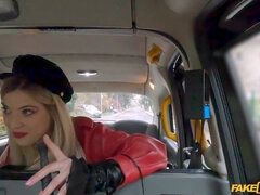 I was parked at the side of the road during my break when this sexy Italian hopped into the Fake Taxi wearing a hot outfit and carrying a whip. The le