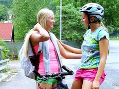 Skinny Teens Have First Lesbian Sex Outdoor After College