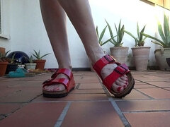 Slippers fashion show on the terrace
