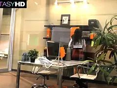 Hot assistant Lily Carter rails her bosses cock after hours