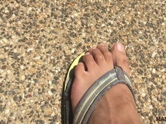 Neighbour Fucking Ejaculated Into My Flip Flops! - Cum Foot Fetish