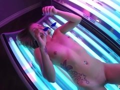 Young beauty Keegan Kade gets pounded on massage table