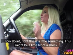 Arousing Blond Hair Lady Driver Eats Ebony Arse 1 - Female Fake Taxi