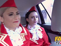 Fake hostel flight attendants in tights surprise teen guest