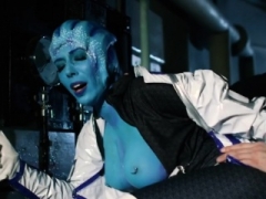 Banging a blue extraterrestrial hottie in this porn parody