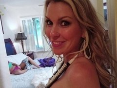 Blonde mom is amusing her friends