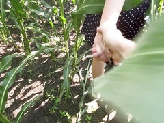 Fucks a girl in a field of corn - Outdoor Sex