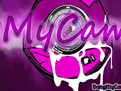 アジア人, デカパイ, 茶髪の, 下着, オナニー, 淫乱熟女, 一人, オッパイの