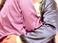 Glass of Red Soda and a Satin Cock Lusting MILF