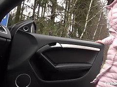 Filthy street tramp degustating my new cum