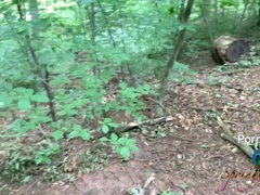 College GF Gets a Big Creampie in a Forest - Leaking Cum All the Way Home