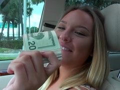 Sweet blonde got money for wild sex