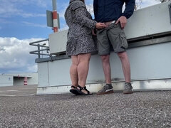 Mother in Law Spreads Her Legs Wide to Pee in the Parking Lot and Hold My Cock When I Pee