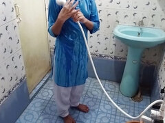 Indian Young Girl Taking a Shower