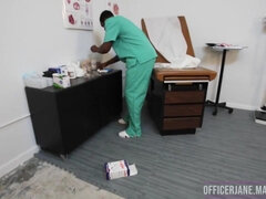 Doc. Joslyn Jane - interracial sex with chubby blonde mom in doctor office