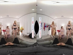 Naughty America Bianca Burke, Kit Mercer, & Rachael Cavalli get fucked in the dressing room - Big tits