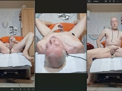 Exhibitionist Grandpa Webcam Dildo Assfucking Sexshow Belly Cumshot