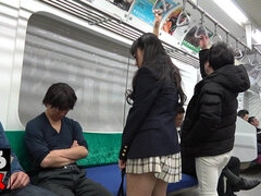 Japanese public fetish sex in subway train - Asian babe gropped