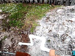 Attractive Curvy Latina Real Estate Agent with Amazing Ass Bangs Handyman in Kitchen