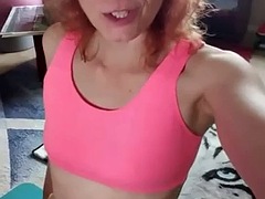 Workout in sexy yellow shorts