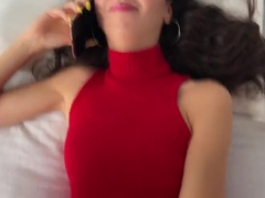 Katty West Hot Wife Cheating on Phone with Lover - Rough Doggystyle Fuck & Facial Cumshot